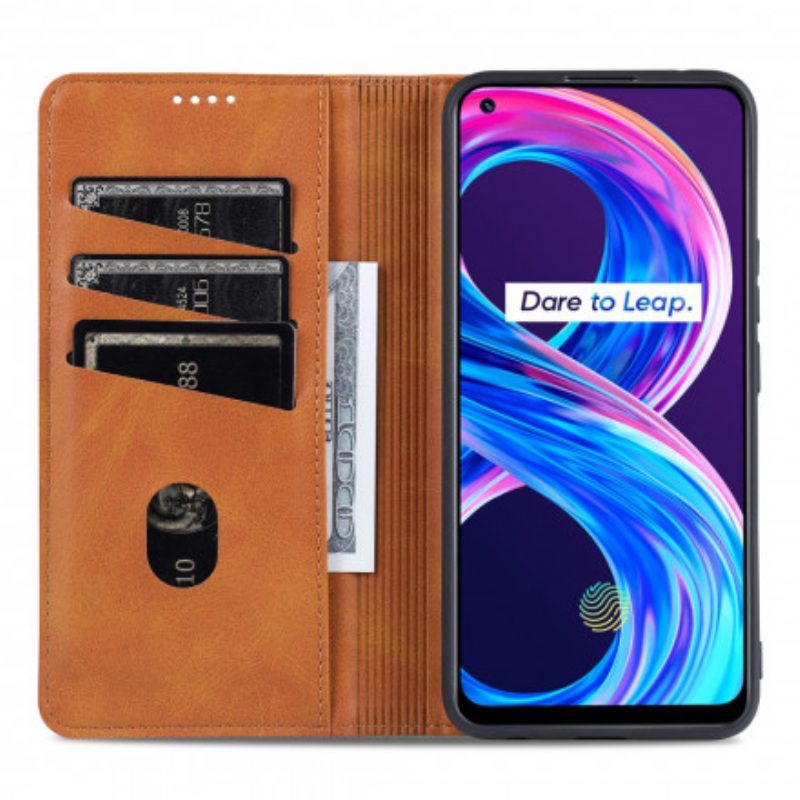 Folio Cover Realme 8 / 8 Pro Custodia in pelle Stile In Pelle Azns