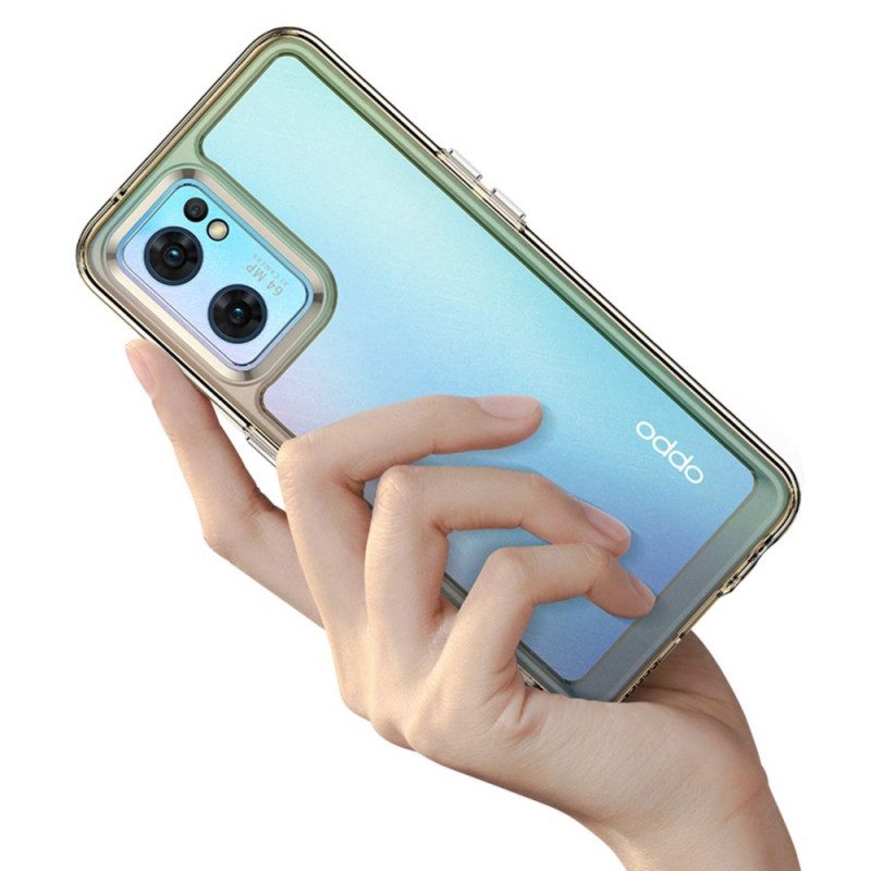 Cover Oppo Find X5 Lite Bordi Colorati Trasparenti Ibridi