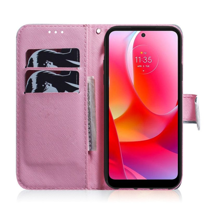 Custodia A Portafoglio Oppo Find X5 Lite Fiore Rosa Polveroso