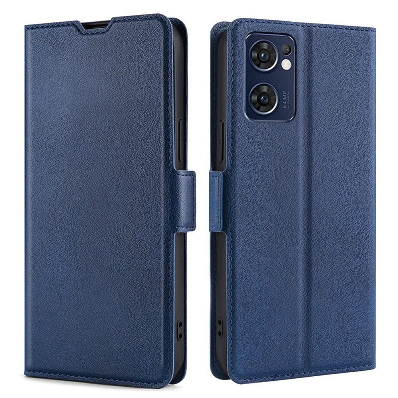 Custodia A Portafoglio Oppo Find X5 Lite Folio Cover Design A Doppia Patta