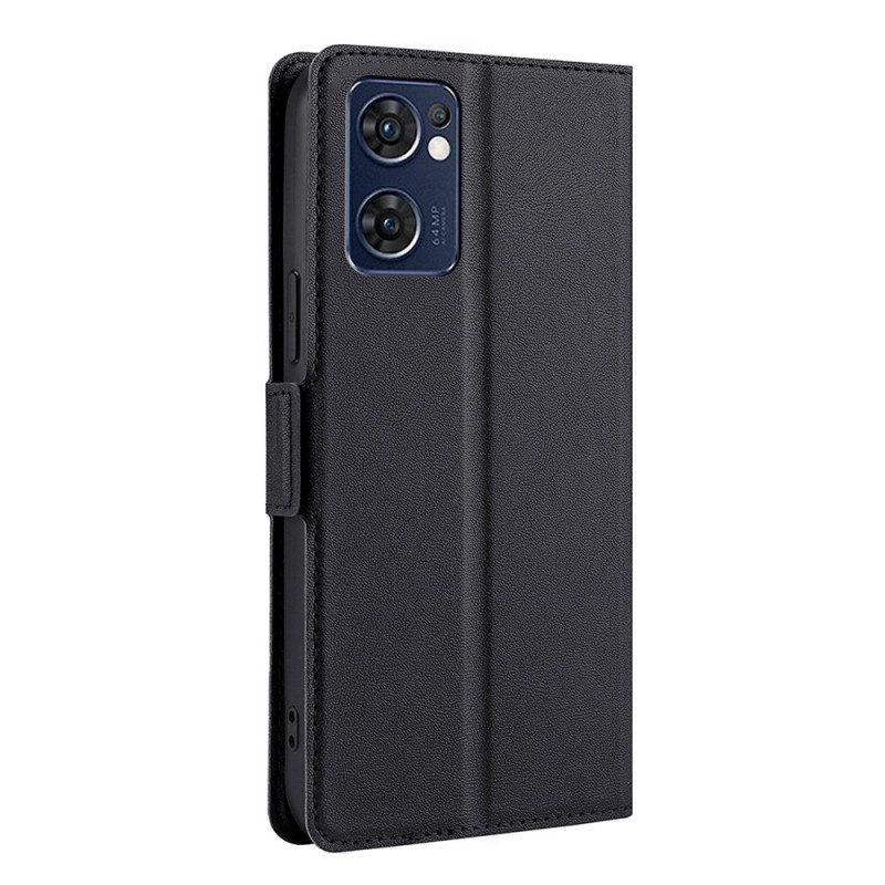 Custodia A Portafoglio Oppo Find X5 Lite Folio Cover Design A Doppia Patta