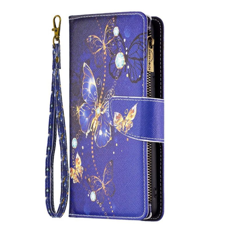 Custodia in pelle Oppo Find X5 Lite Custodia Con Cerniera Royal Butterfly