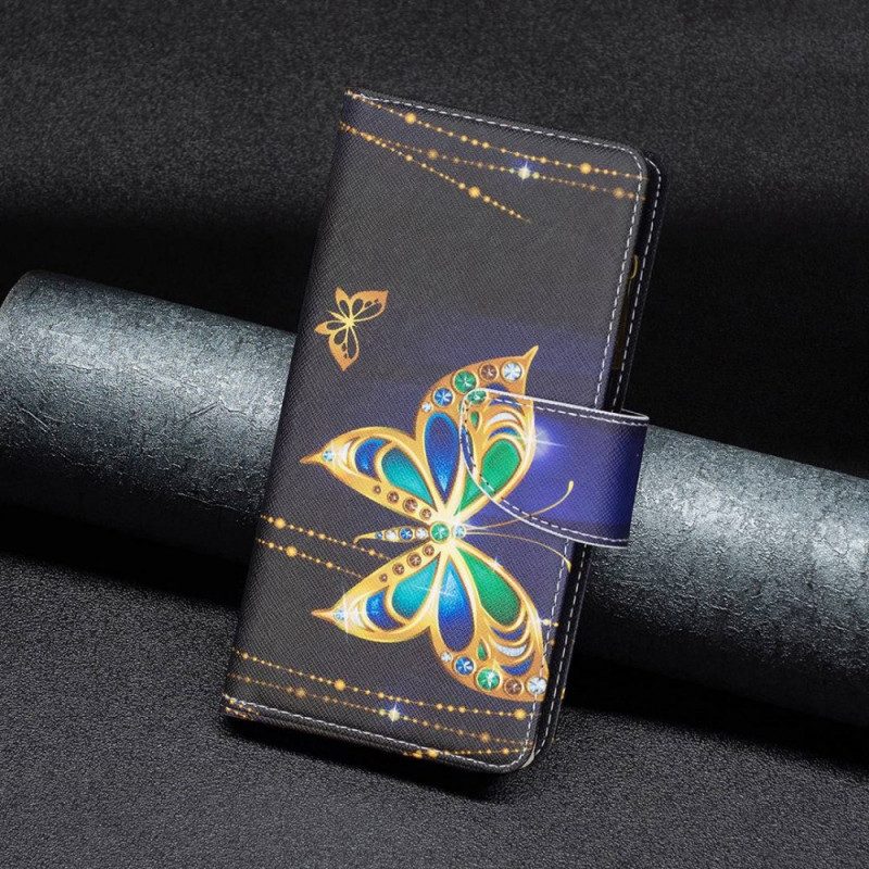 Custodia in pelle Oppo Find X5 Lite Custodia Con Cerniera Royal Butterfly