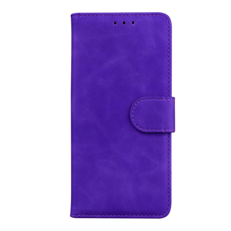 Custodia in pelle Oppo Find X5 Lite Effetto Pelle Monocromatica