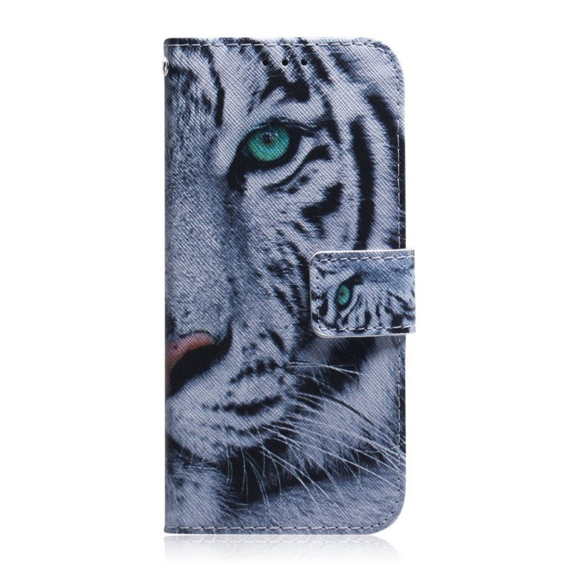 Custodia in pelle Oppo Find X5 Lite Faccia Da Tigre