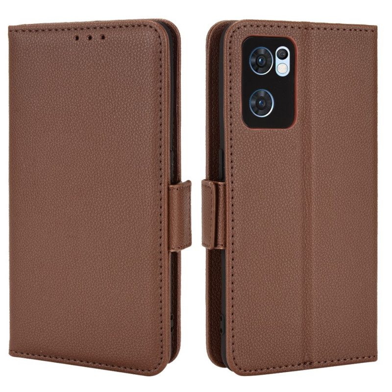 Custodia in pelle Oppo Find X5 Lite Folio Cover Flap Doppio Nuovi Colori