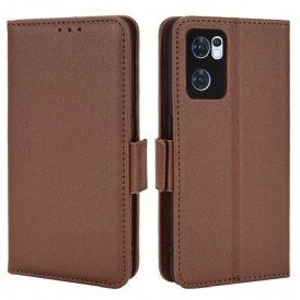 Custodia in pelle Oppo Find X5 Lite Folio Cover Flap Doppio Nuovi Colori