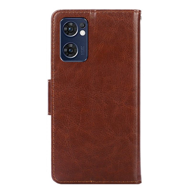 Custodia in pelle Oppo Find X5 Lite Folio Cover Patta Magnetica Colorata