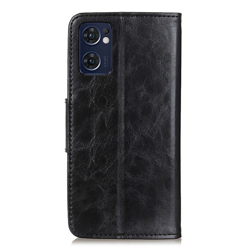 Custodia in pelle Oppo Find X5 Lite Folio Cover Texture Flap Magnetico