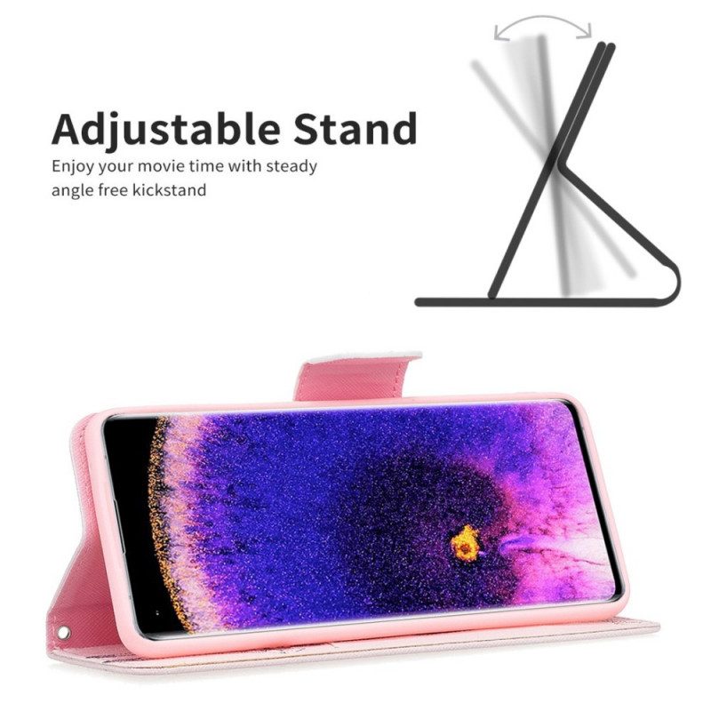 Custodia in pelle Oppo Find X5 Lite Giraffa Intelligente