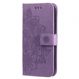 Custodia in pelle Oppo Find X5 Lite Mandala Con Cordino