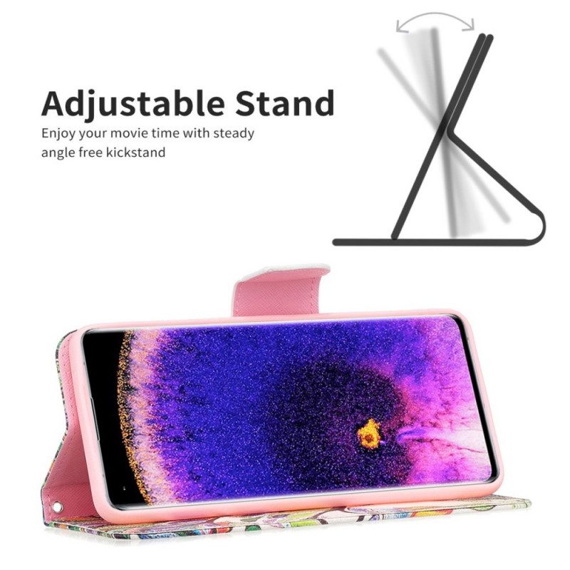 Custodia in pelle Oppo Find X5 Lite Pittura Ad Albero