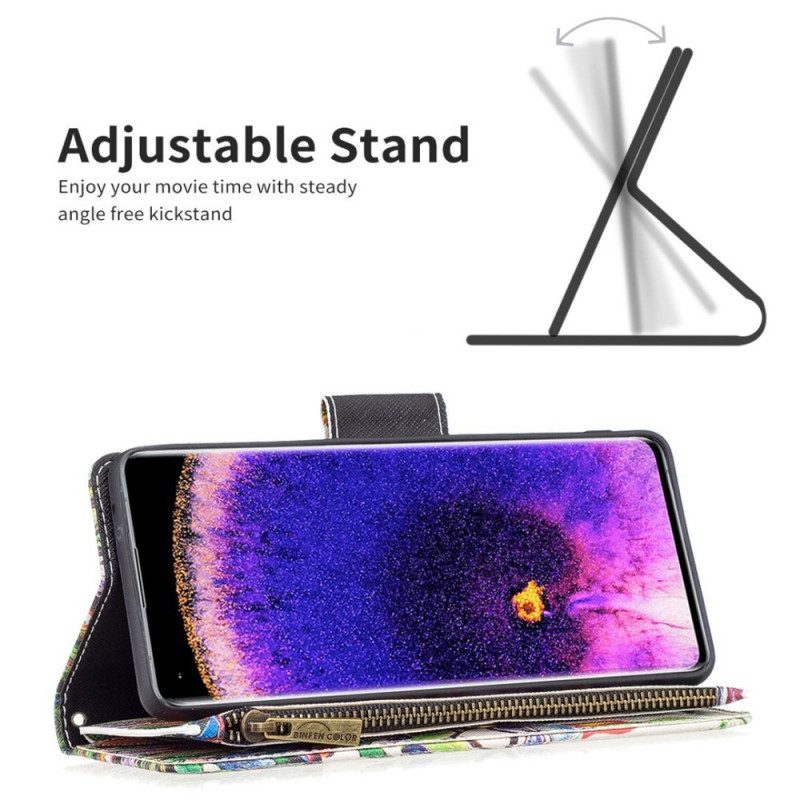 Custodia in pelle Oppo Find X5 Lite Tasca Per Albero Con Cerniera