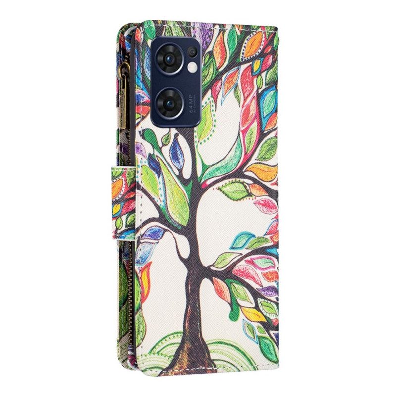 Custodia in pelle Oppo Find X5 Lite Tasca Per Albero Con Cerniera