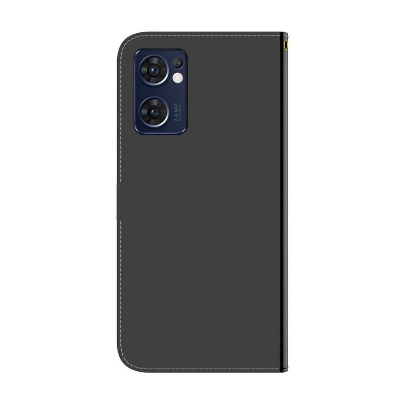 Folio Cover Oppo Find X5 Lite Copri Specchietto In Ecopelle