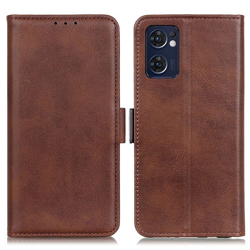 Folio Cover Oppo Find X5 Lite Custodia in pelle Doppio Lembo