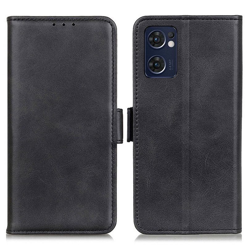 Folio Cover Oppo Find X5 Lite Custodia in pelle Doppio Lembo