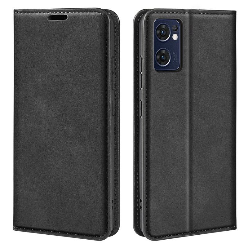 Folio Cover Oppo Find X5 Lite Custodia in pelle Ecopelle Tinta Unita