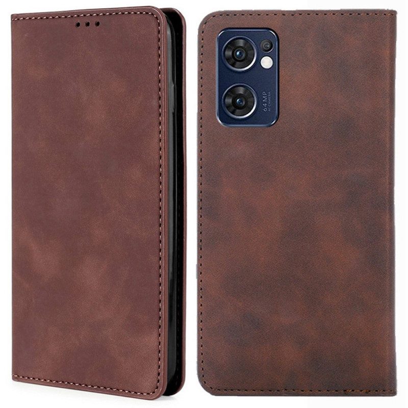 Folio Cover Oppo Find X5 Lite Custodia in pelle Effetto Pelle Al Tatto