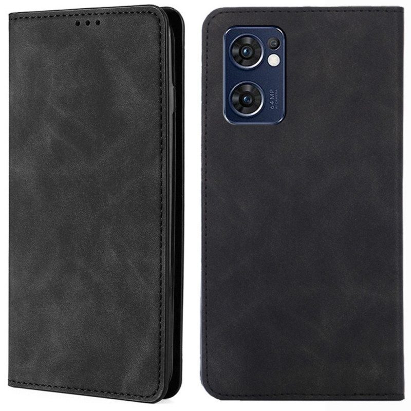 Folio Cover Oppo Find X5 Lite Custodia in pelle Effetto Pelle Al Tatto