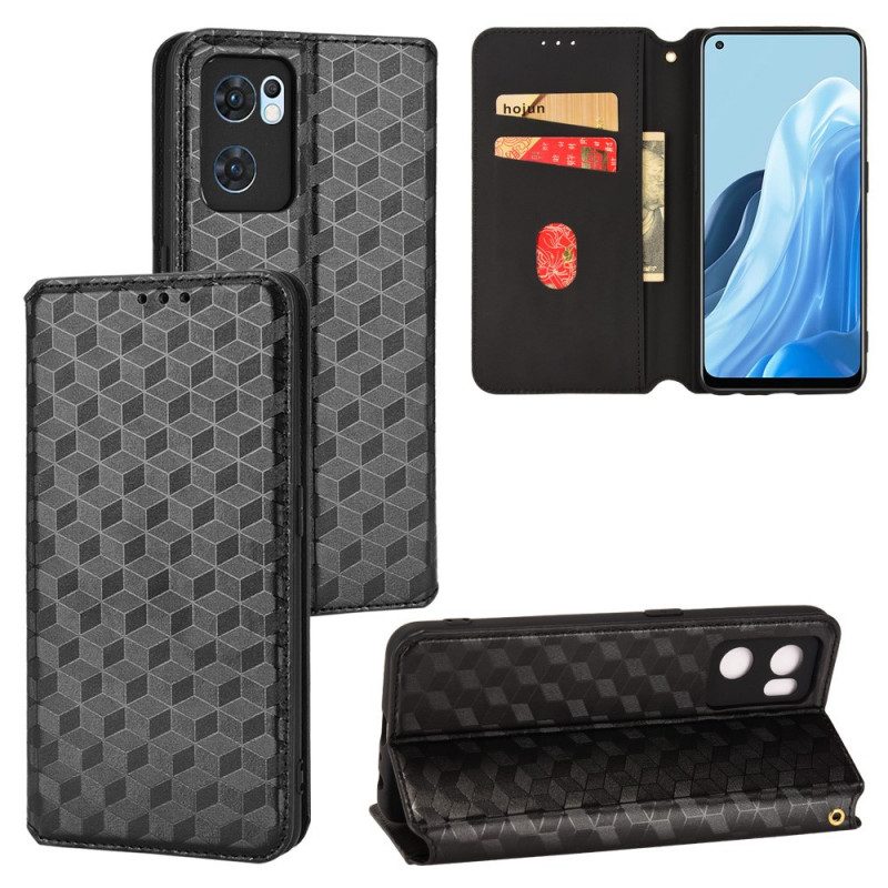 Folio Cover Oppo Find X5 Lite Custodia in pelle Effetto Pelle Diamante