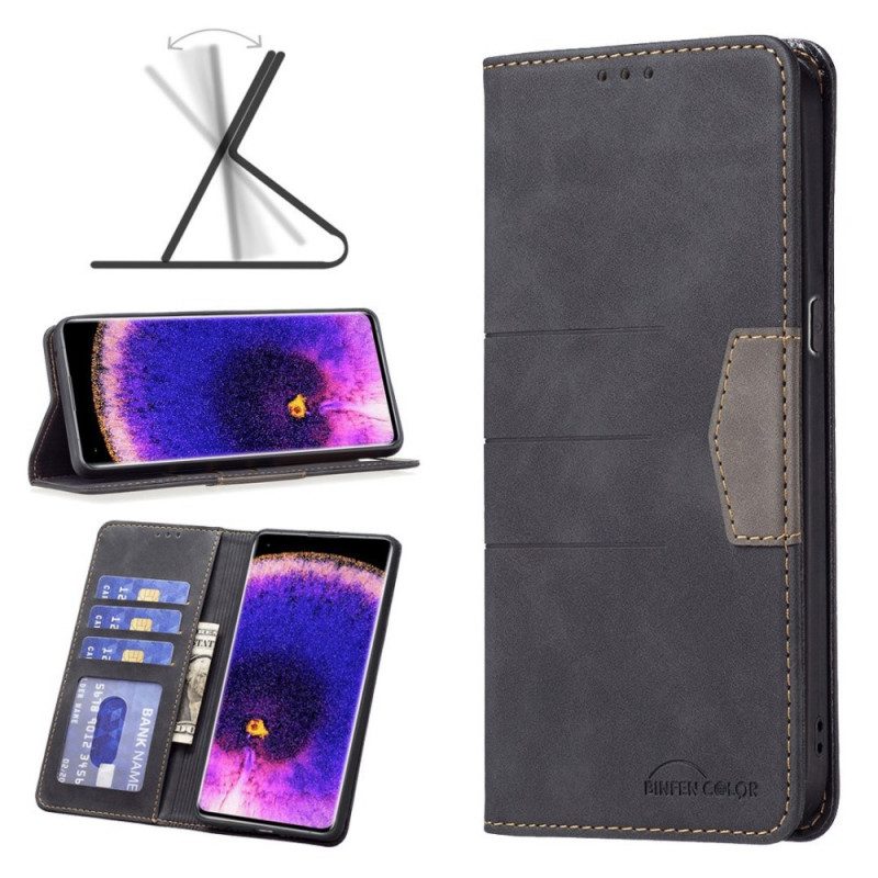 Folio Cover Oppo Find X5 Lite Custodia in pelle Stile In Pelle Di Colore Binfen