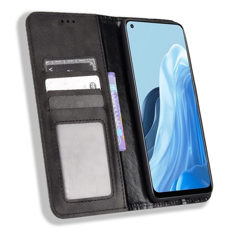 Folio Cover Oppo Find X5 Lite Custodia in pelle Stile Stilizzato In Pelle