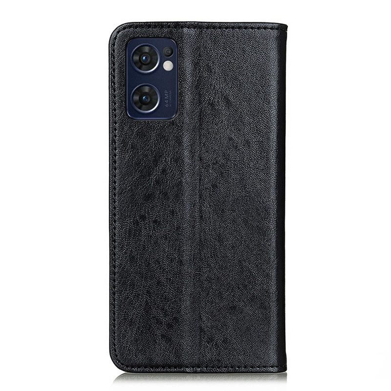 Folio Cover Oppo Find X5 Lite Custodia in pelle Struttura In Pelle