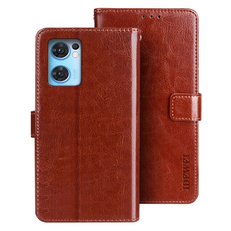 Folio Cover Oppo Find X5 Lite Ecopelle Vintage Idewei