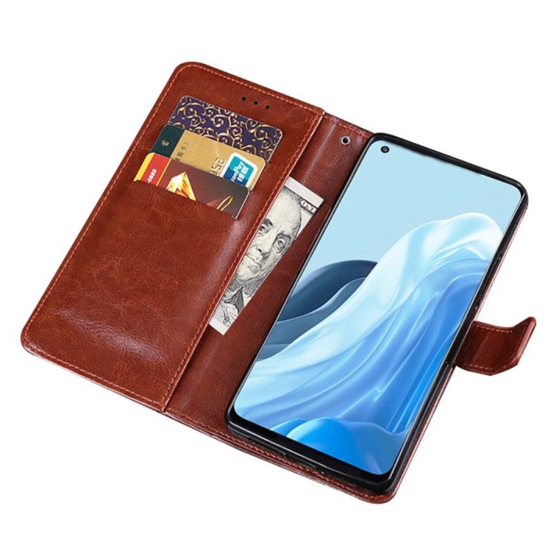 Folio Cover Oppo Find X5 Lite Ecopelle Vintage Idewei