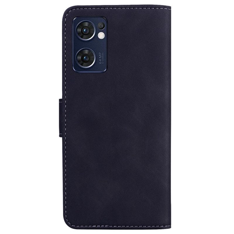 Folio Cover Oppo Find X5 Lite Farfalla Dal Tocco Di Pelle