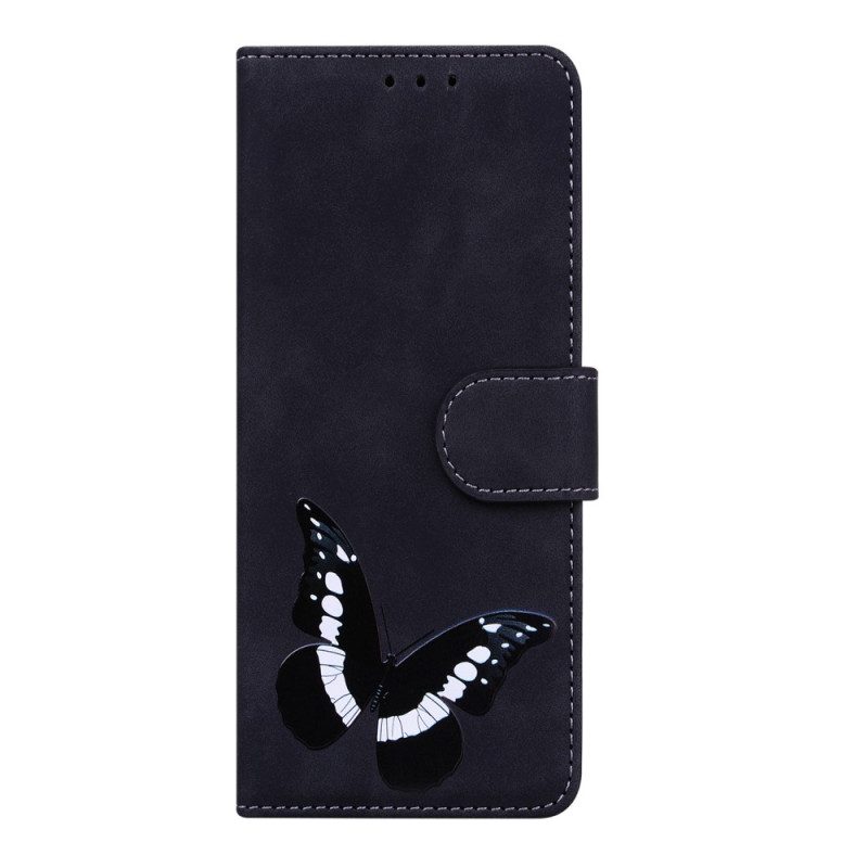 Folio Cover Oppo Find X5 Lite Farfalla Dal Tocco Di Pelle