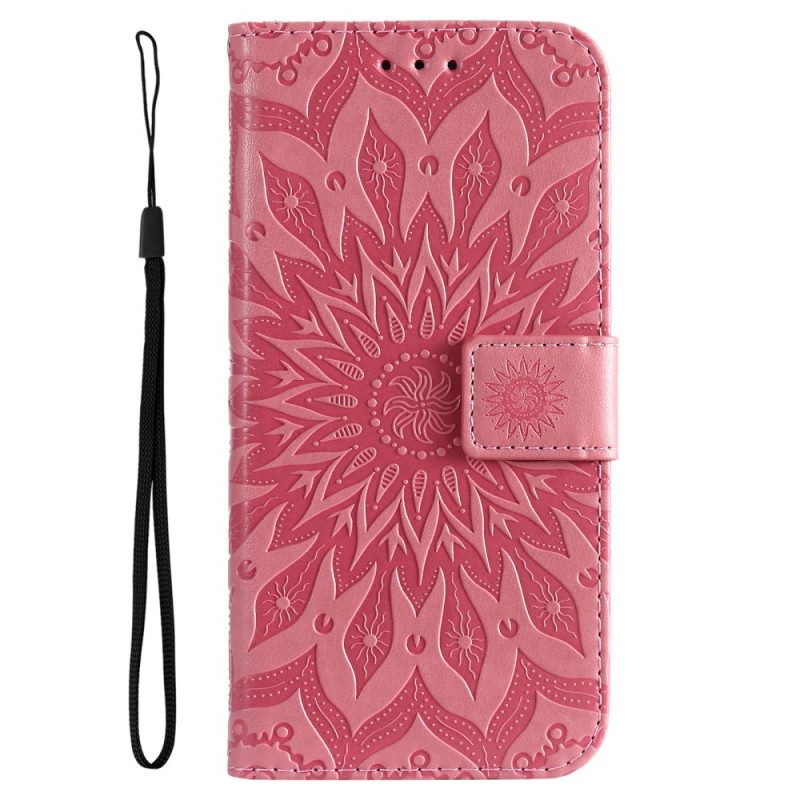 Folio Cover Oppo Find X5 Lite Mandala Del Sole Con Cinghie