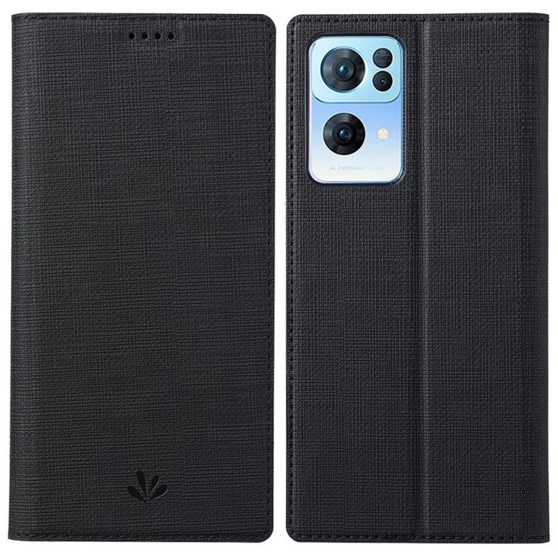 Folio Cover Oppo Find X5 Lite Struttura Del Tessuto Vili