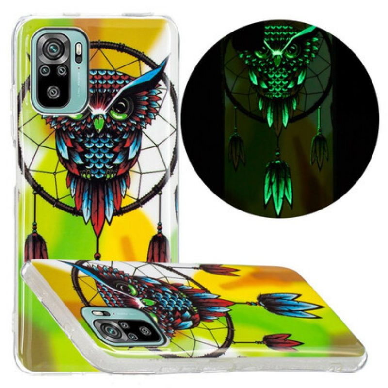 Cover Xiaomi Redmi Note 10 / 10S Acchiappasogni Gufo Fluorescente