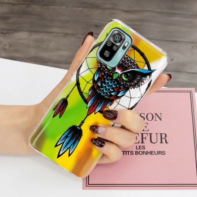 Cover Xiaomi Redmi Note 10 / 10S Acchiappasogni Gufo Fluorescente