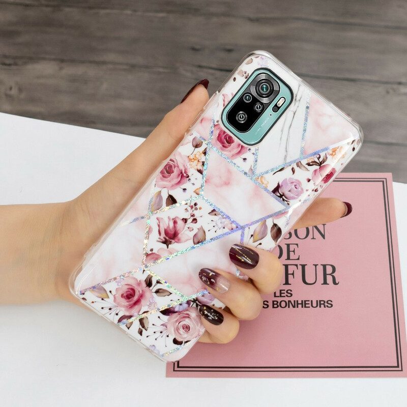 Cover Xiaomi Redmi Note 10 / 10S Fiori Marmorizzati