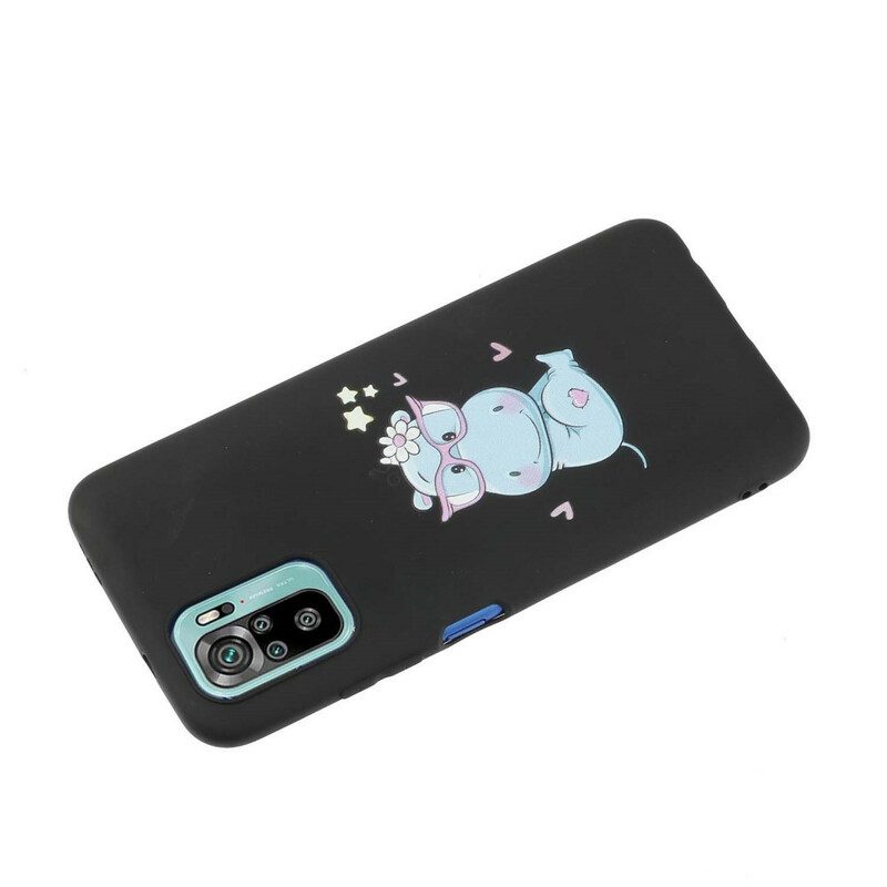 Cover Xiaomi Redmi Note 10 / 10S Ippopotamo Con Cordino Del Bacio