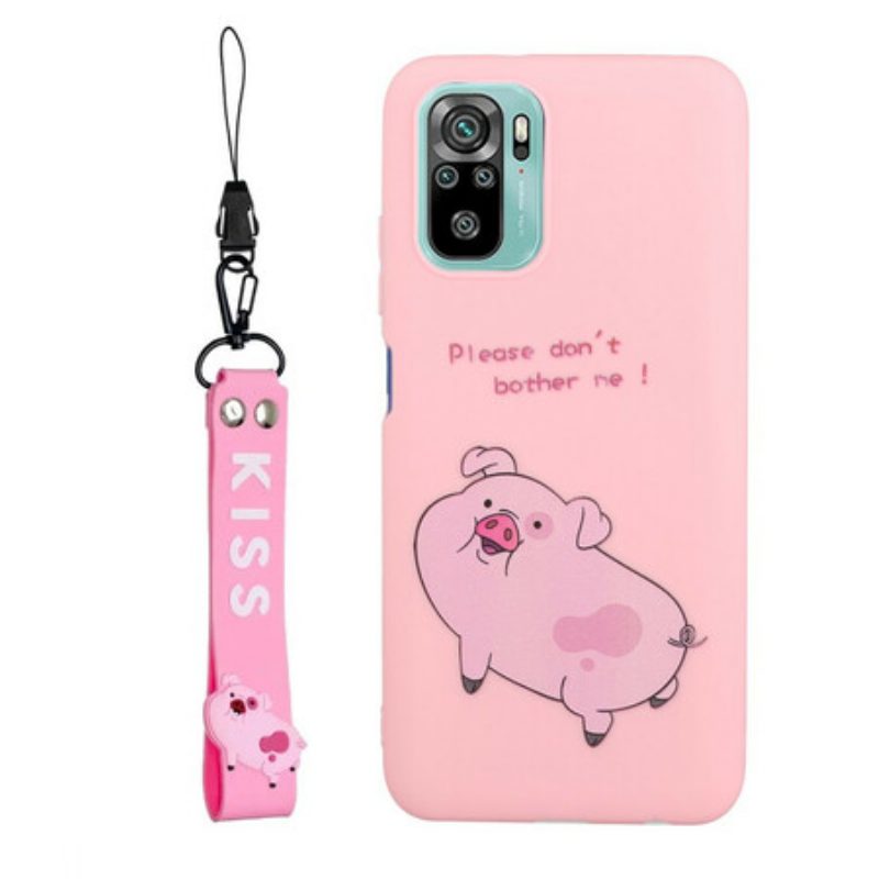 Cover Xiaomi Redmi Note 10 / 10S Maiale Con Bacio Cordino