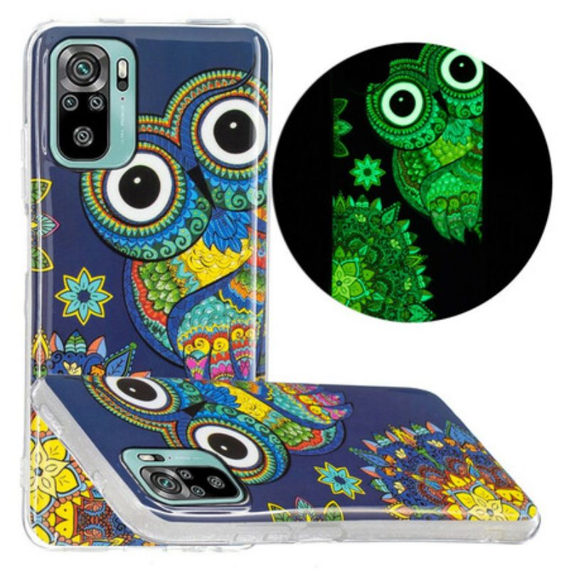 Cover Xiaomi Redmi Note 10 / 10S Mandala Gufo Fluorescente