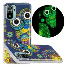 Cover Xiaomi Redmi Note 10 / 10S Mandala Gufo Fluorescente