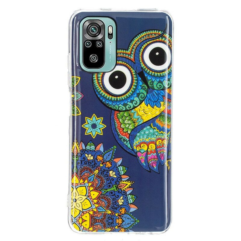 Cover Xiaomi Redmi Note 10 / 10S Mandala Gufo Fluorescente