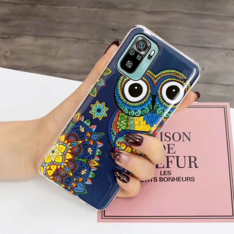 Cover Xiaomi Redmi Note 10 / 10S Mandala Gufo Fluorescente