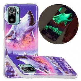 Cover Xiaomi Redmi Note 10 / 10S Serie Di Lupi Fluorescenti