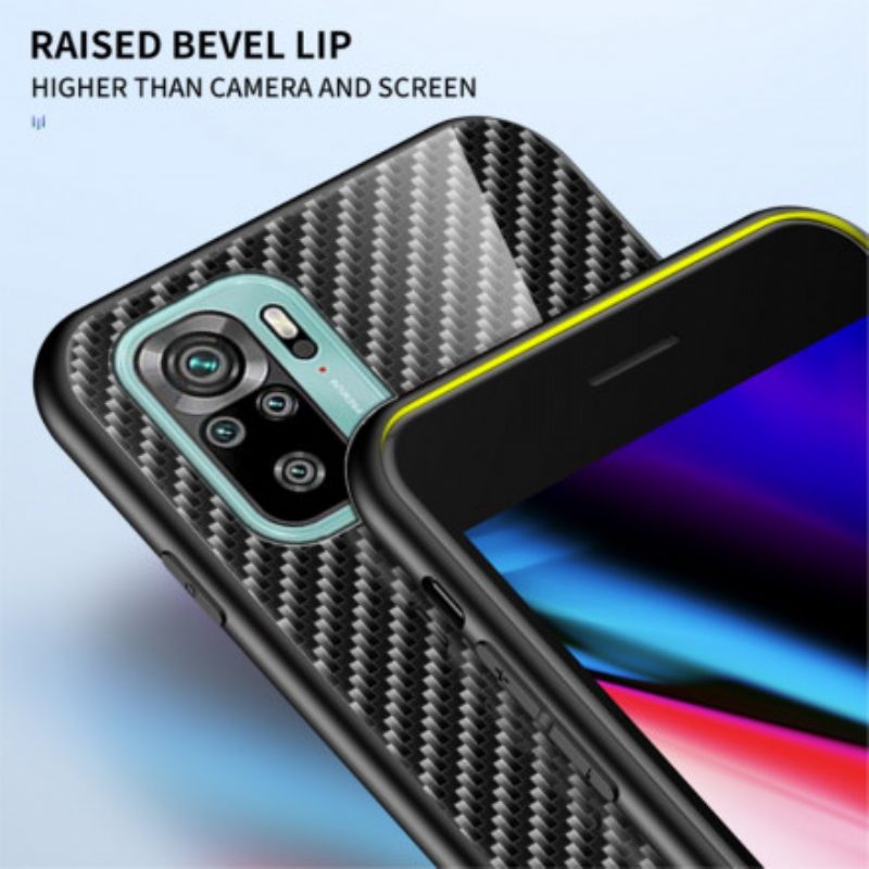 Cover Xiaomi Redmi Note 10 / 10S Vetro Temperato In Fibra Di Carbonio