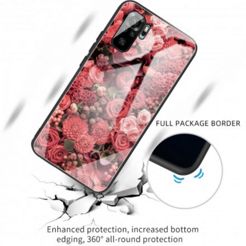 Cover Xiaomi Redmi Note 10 / 10S Vetro Temperato Rose Flowers