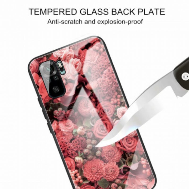 Cover Xiaomi Redmi Note 10 / 10S Vetro Temperato Rose Flowers