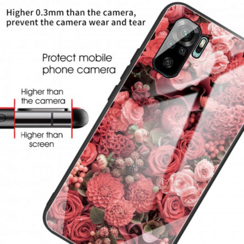 Cover Xiaomi Redmi Note 10 / 10S Vetro Temperato Rose Flowers