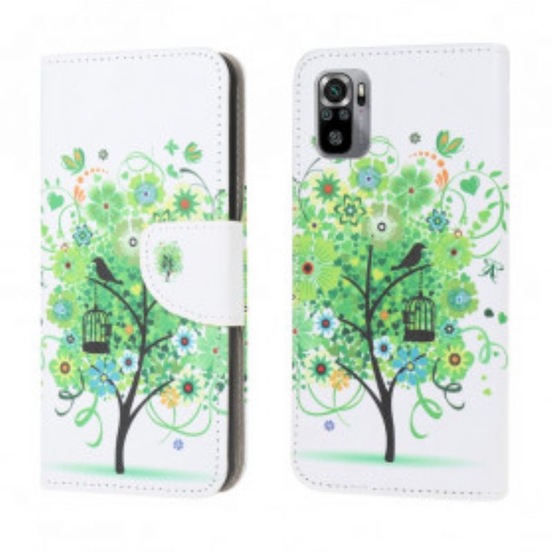 Custodia in pelle Xiaomi Redmi Note 10 / 10S Albero Verde