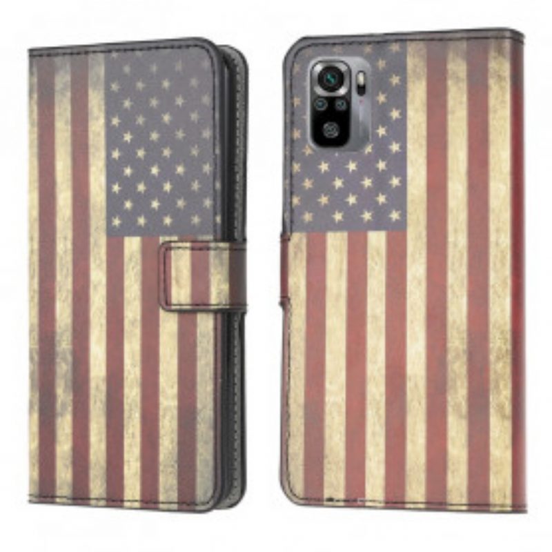 Custodia in pelle Xiaomi Redmi Note 10 / 10S Bandiera Americana